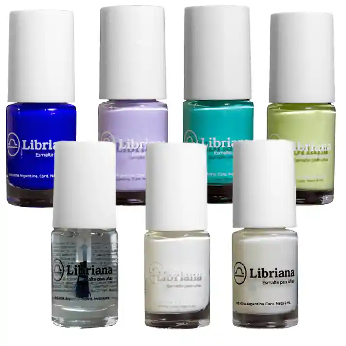 Set FANTASY, 5 Esmaltes, Base Niveladora y Top Coat