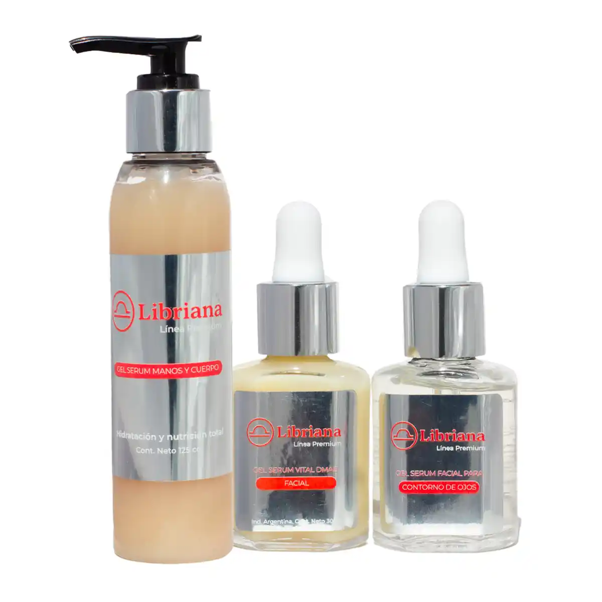 Set Sérum Facial, Sérum Contorno de Ojos y Sérum Manos, Pies y Cuerpo