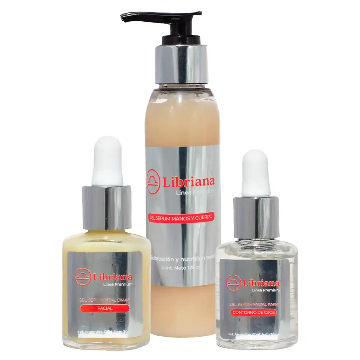 Set Sérum Facial, Sérum Contorno de Ojos y Sérum Manos, Pies y Cuerpo